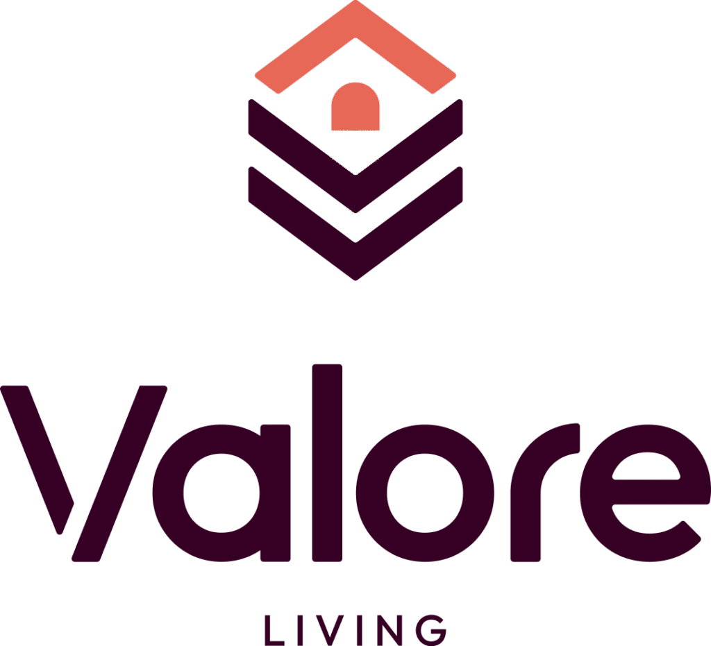 Vertical Logo Velvet Plum + Coral Blaze