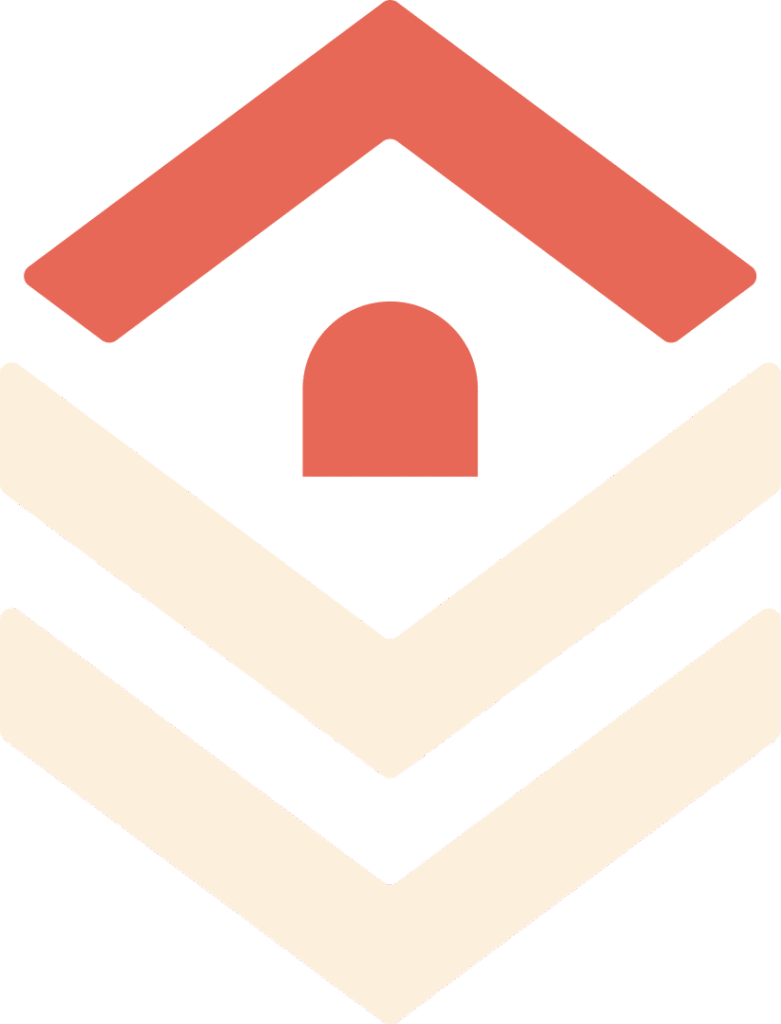 Logo Icon Fresh Linen + Coral Blaze