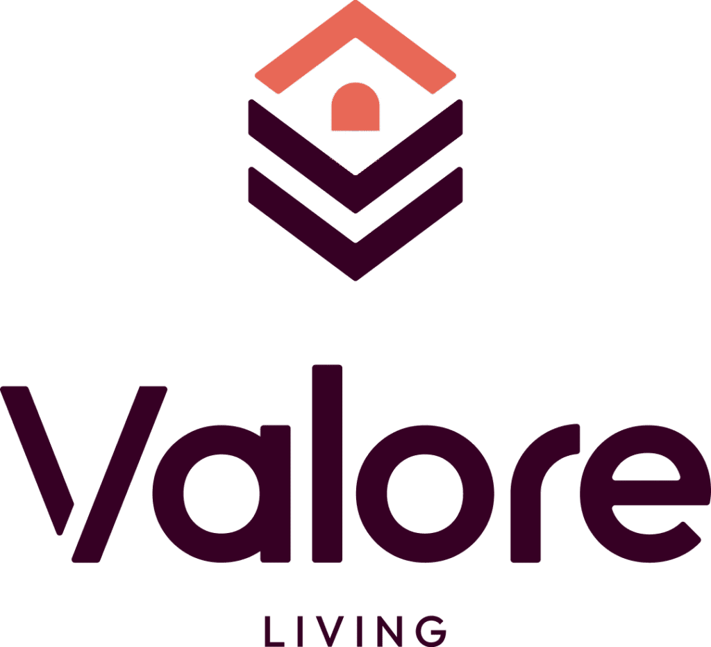 Vertical Logo Velvet Plum + Coral Blaze
