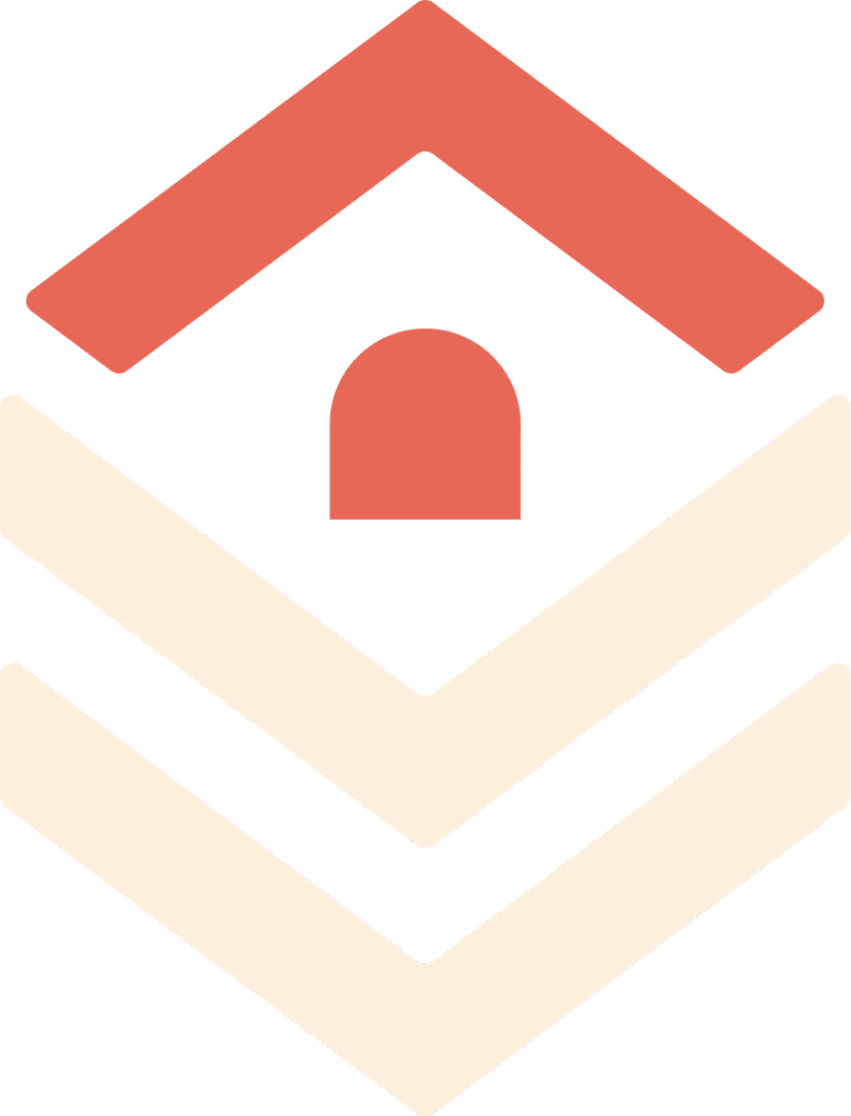 Logo Icon Fresh Linen + Coral Blaze